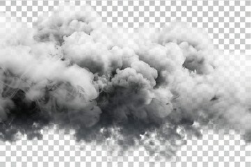 Realistic smoke or mist effect isolated on transparent background, PNG image with alpha channel