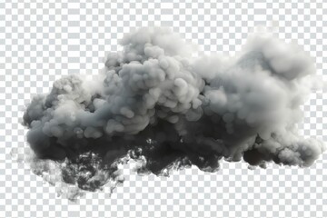 Realistic smoke or mist effect isolated on transparent background, PNG image with alpha channel