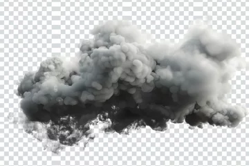 Fototapeten Realistic smoke or mist effect isolated on transparent background, PNG image with alpha channel © Lucija
