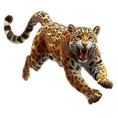 Leopard Jumping Isolated