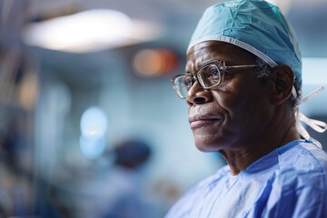 Thoughtful Surgeon in Operating Room