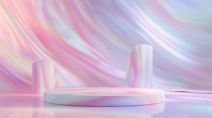 The Aurora Spectacle podium showcases the magnificence of natures canvas with a stunning backdrop of swirling pastel hues drawing . .