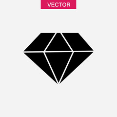 Diamond icon vector ,  Gemstone symbol, logo illustration.on white background..eps