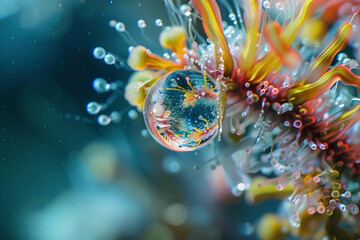 Marine Whirl in Water Droplet