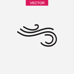 Wind blow line icon. Blowing wind outline simple illustration, weather sign on white background..eps