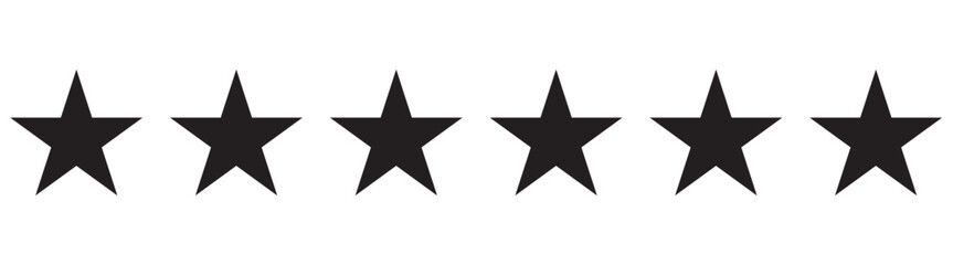 Five stars customer product rating review flat icon for apps and websites