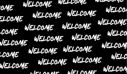welcome. opening words. packaging cover. greeting card. vector design. word patterned background