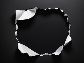 paper hole in black background