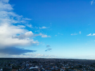 Aerial View of Central Leighton Buzzard Town of England Great Britain. 