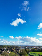 Aerial View of Central Leighton Buzzard Town of England Great Britain. 
