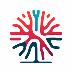 Obraz premium logo illustration of neuron seaweed