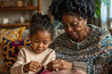 Generational Knitting Lesson