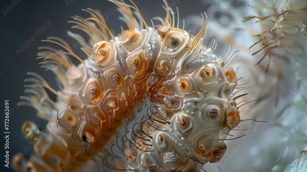Poster the intricate and complex adaptations of a parasitic larvae including specialized sensory and body s