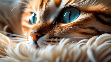 Adorable kitten close-up, AI generated
