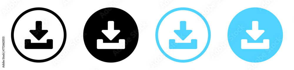Poster download icon, download button - save file icon, import data storage icon button
