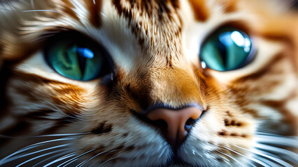 Adorable kitten close-up, AI generated - obrazy, fototapety, plakaty