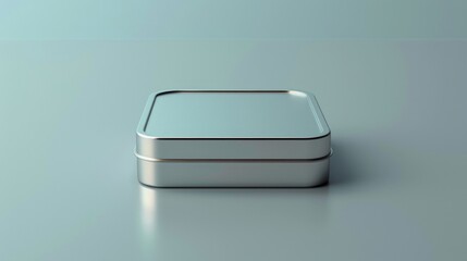 Blank mockup of a square tin box great for packaging cosmetics or small gifts.