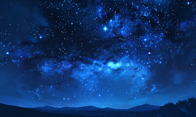 Fototapeta na wymiar starry night sky-generative aI