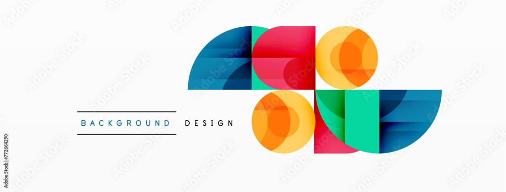 Poster Enigmatic Circles - Captivating Vector Geometric Background, Unveiling the Mesmerizing Composition of Intriguing Circle Elements