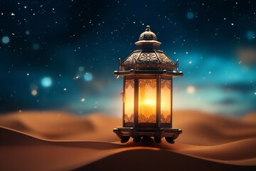 Eid mubarak and ramadan kareem greetings with islamic lantern and mosque. Eid al fitr background