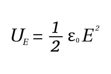 Electrical energy density on the white background. Education. Science. School. Formula. Vector illustration.