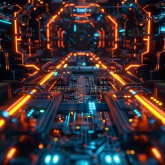 Obraz premium Futuristic and Sci-Fi Technological textures 