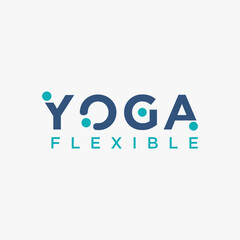 Flexible Yoga word mark logo icon vector template on white background