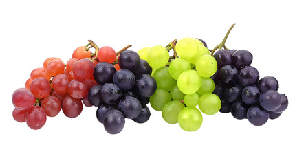 Fototapeta premium Cluster Of Plump and Juicy Grapes, Ranging in Shades from Deep Purple to Vibrant Green, Tempting the Taste Buds