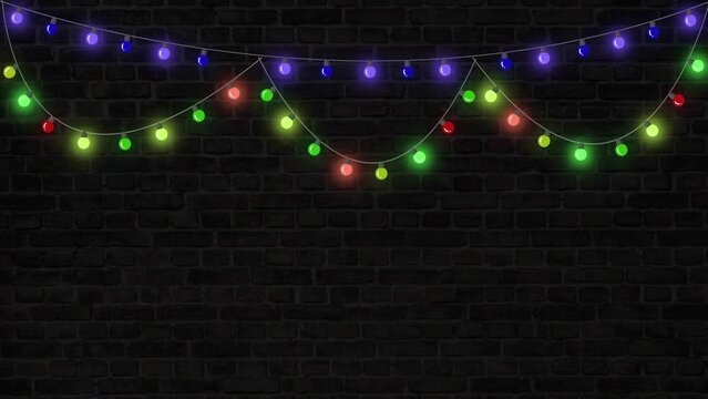 Festival Light Backgrounds with Light On Off Animation, happy brithday, wedding ceremony celebration Background, MultiColors old style decoration