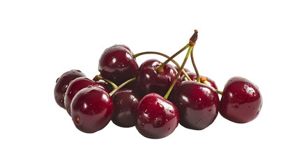 Handful Of Vibrant Red Cherries, Their Glossy Skins Reflecting the Light, Promising A Burst of Tartness and Sweetness in Every Bite