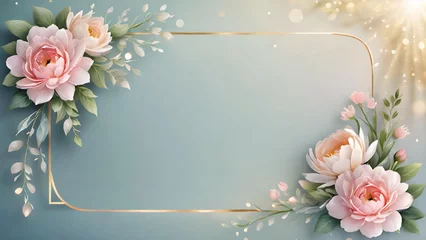 Foto op Plexiglas 花の背景、フレーム素材 © NOMO DESIGN