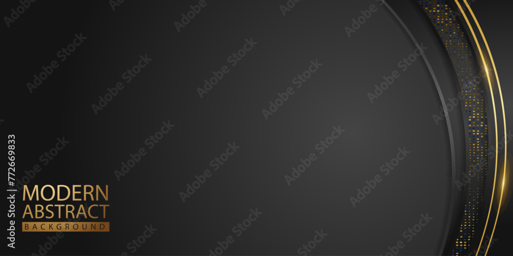 Poster abstract background with glitter and golden lines glowing dots golden combinations.