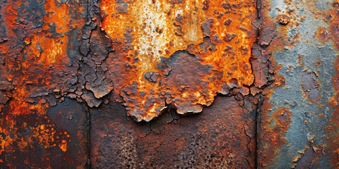 Old rusty metal background or texture. Rust of metals. Corrosive Rust on old iron. Use as illustration for presentation. Background rust texture as a panorama. Metal dirty background steel grunge
