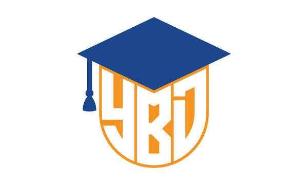 YBD initial letter academic logo design vector template. school college logo, university logo, graduation cap logo, institute logo, educational logo, library logo, teaching logo, book shop, varsity