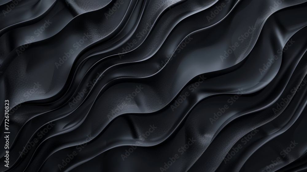Poster dynamic black textured waves background - this image showcases intricate black waves that create a d