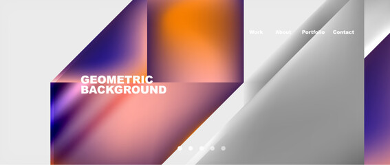 Abstract geometric shapes web design page. Vector Illustration For Wallpaper, Banner, Background, Card, Book Illustration, landing page