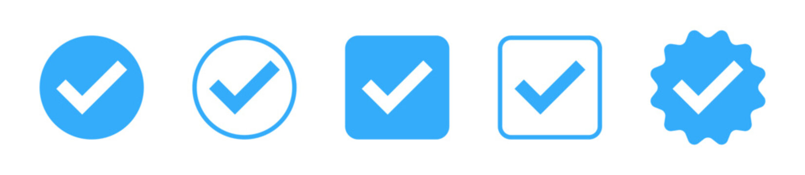 Verified badge icon tick symbol vector approved check mark icon. Blue checkmark icons - Certificate badge Quality certify icon