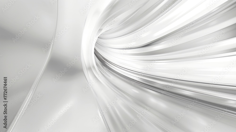 Poster abstract white twist of reflective material - an image focusing on the graceful twist of a reflectiv
