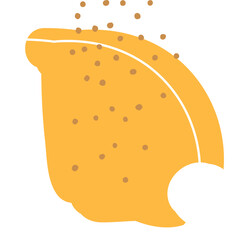 Collage  painting of sliced tangerine