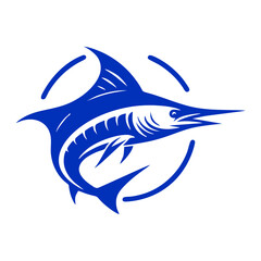 Marlin fishing logo vector illustration. Marlin vector logo
