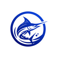 Marlin fishing logo vector illustration. Marlin vector logo