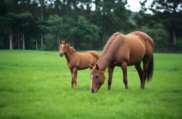 Fototapeta premium jeju horses healing 여유 평화 제주도 말 summer 