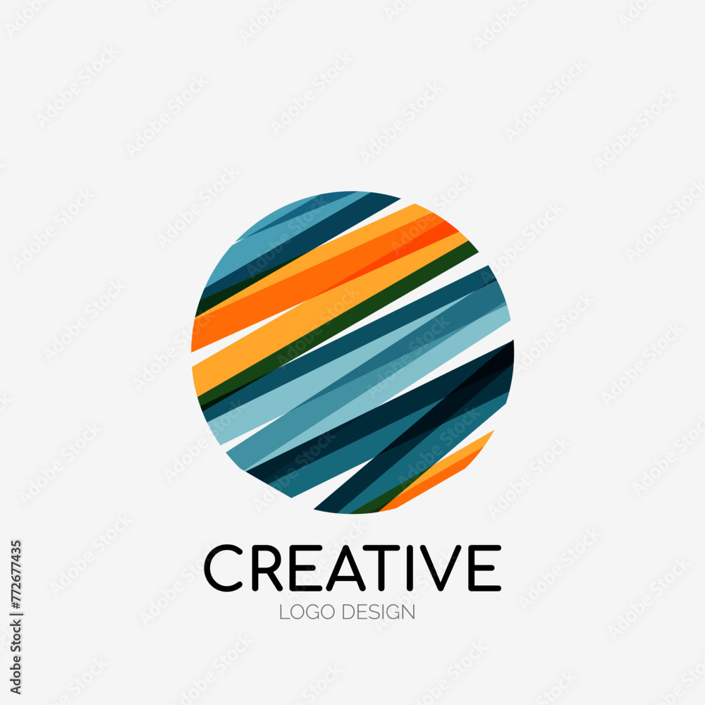 Aufkleber Modern abstract logo design. Geometric vector art. Clean overlapping lines and abstract shapes. Perfect for modern brand