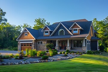 Serene Smart Home with Customized Landscape and Elegant Architectural Design