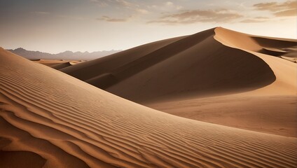 Fototapeta na wymiar Sweeping sand dunes in a desert landscape