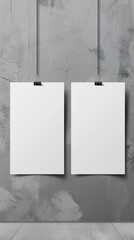 Three blank poster vectors arranged in an empty space offering a simple and sleek design for mockups emphasizing a modern and versatile canvas for any creative project , high resolutio