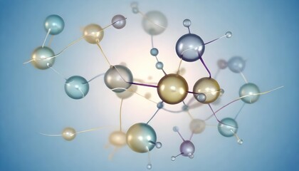 3D Render of Molecular Structure with Science Background