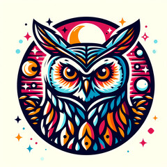 logo illustration of midnight owl