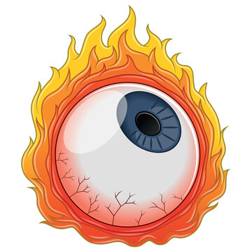 Eye surrounded with fire