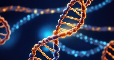 Colorful DNA Helix, Genes, Chromosomes, Sequences - obrazy, fototapety, plakaty